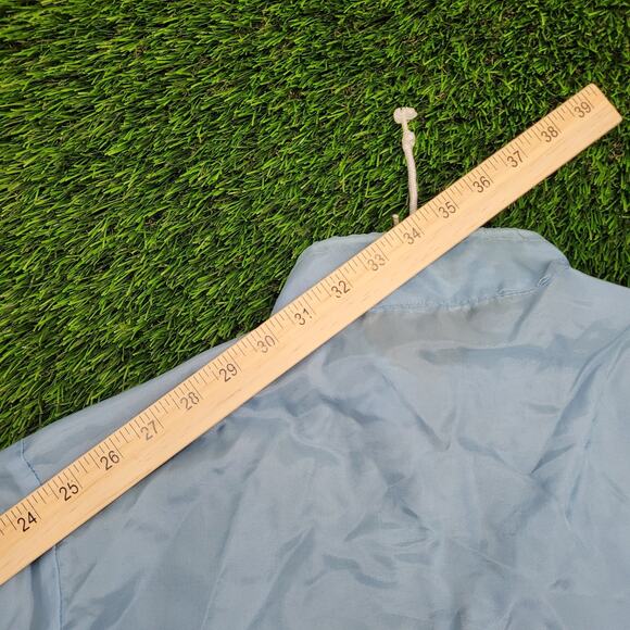 Vintage 70s Campus Jacket Medium 22x25 Blue White - Picture 3 of 13